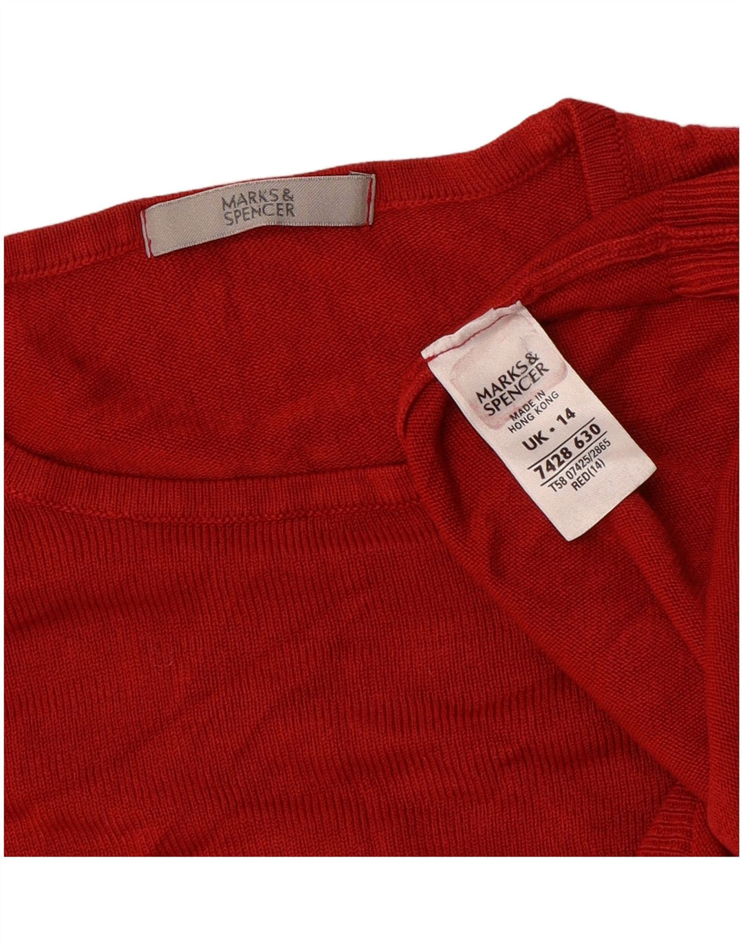 Pulover pentru femei Marks & Spencer Crop Crew Deck Pulover UK 14 Medium Red