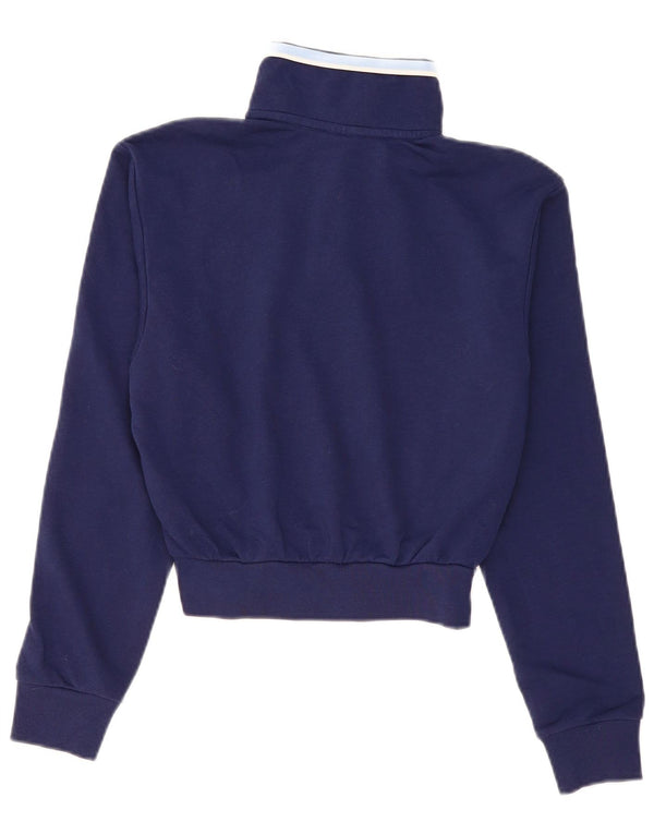 Pulover Adidas pentru femei Crop supradimensionat cu fermoar și gât, UK 4/6 XS, bleumarin