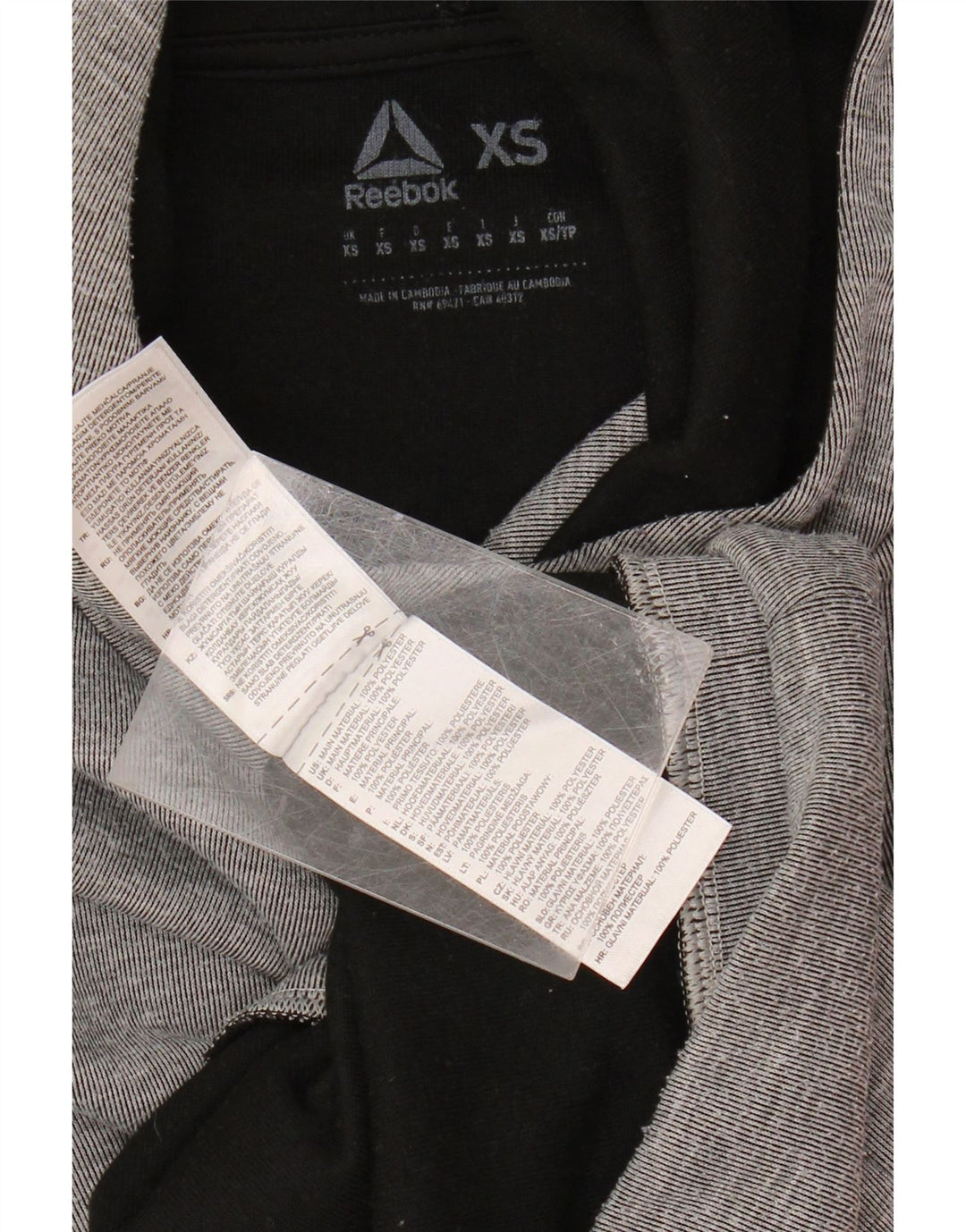Jumper Reebok pentru bărbați cu glugă grafic XS poliester gri