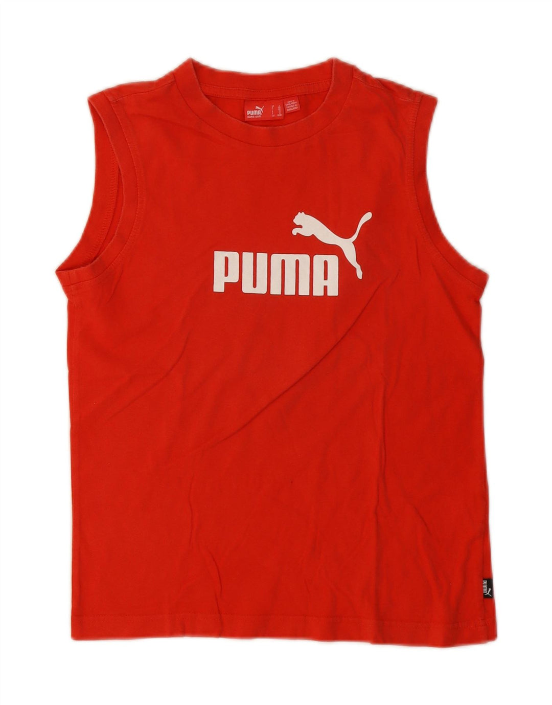 Puma Boys Graphic Vest Top 11-12 Ani Bumbac Roșu