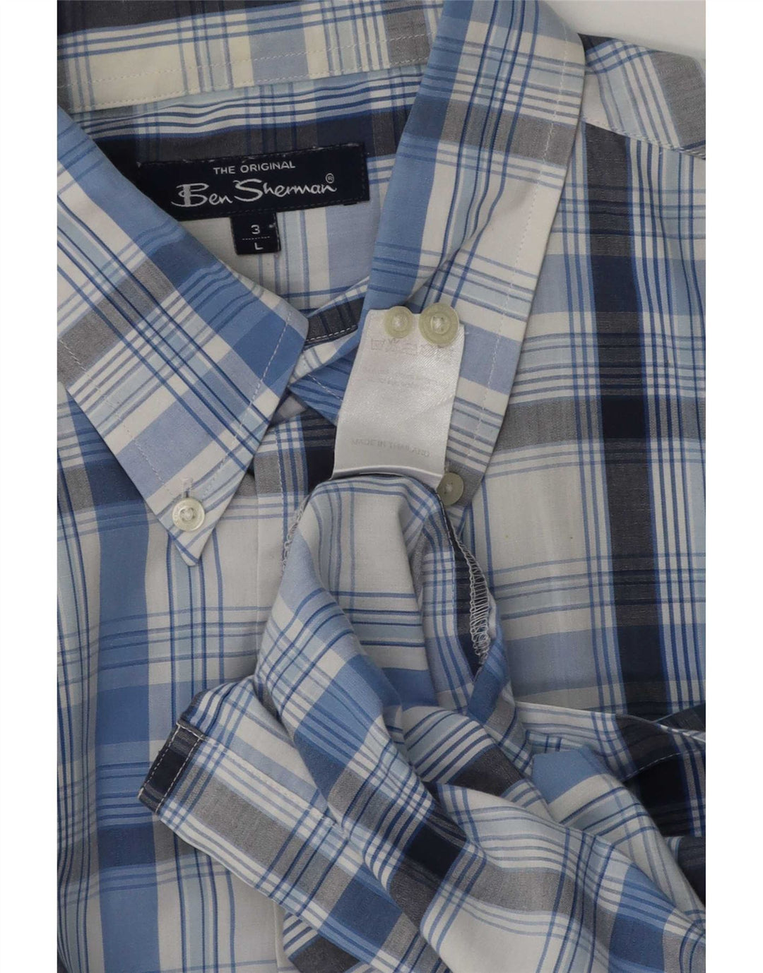 Cămașă cu mânecă scurtă pentru bărbați Ben Sherman, bumbac cu carouri albastre mari