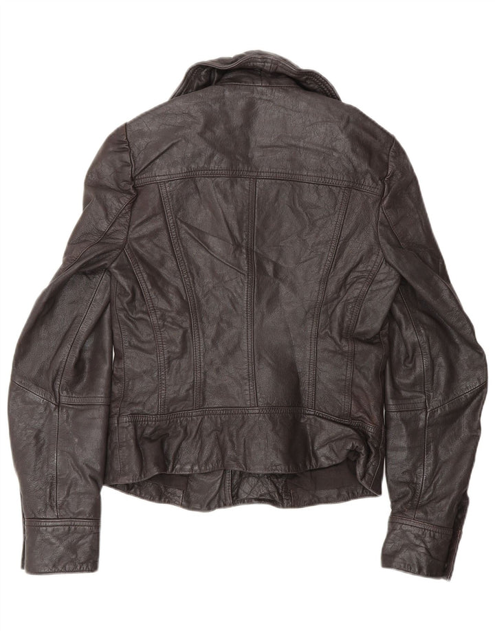 Jachetă de motociclist pentru femei All Saints UK 8 Mic din piele maro