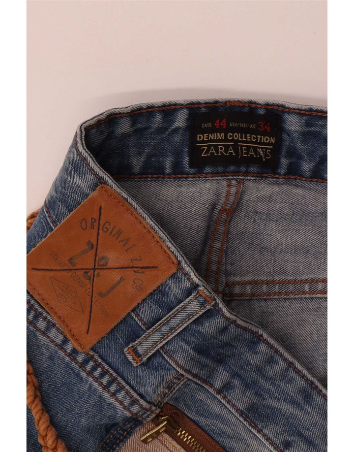 Blugi slim pentru bărbați Zara, învechiți, EU 44 Large W34 L32 Blue Poliester