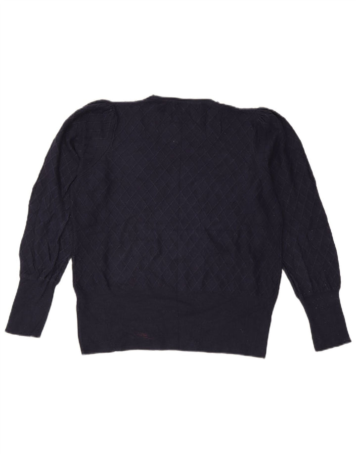 Pulover pentru femei Marks & Spencer cu decolteu triplu UK 14 Medium Bleumarin