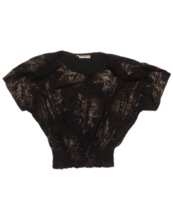 Bluză supradimensionată pentru femei de la Diana Bentall Top UK 10 Small Black Floral