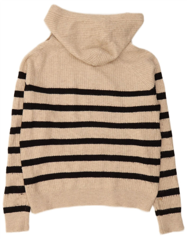 Pulover supradimensionat pentru femei Marks & Spencer UK 10 mic, bej, cu dungi