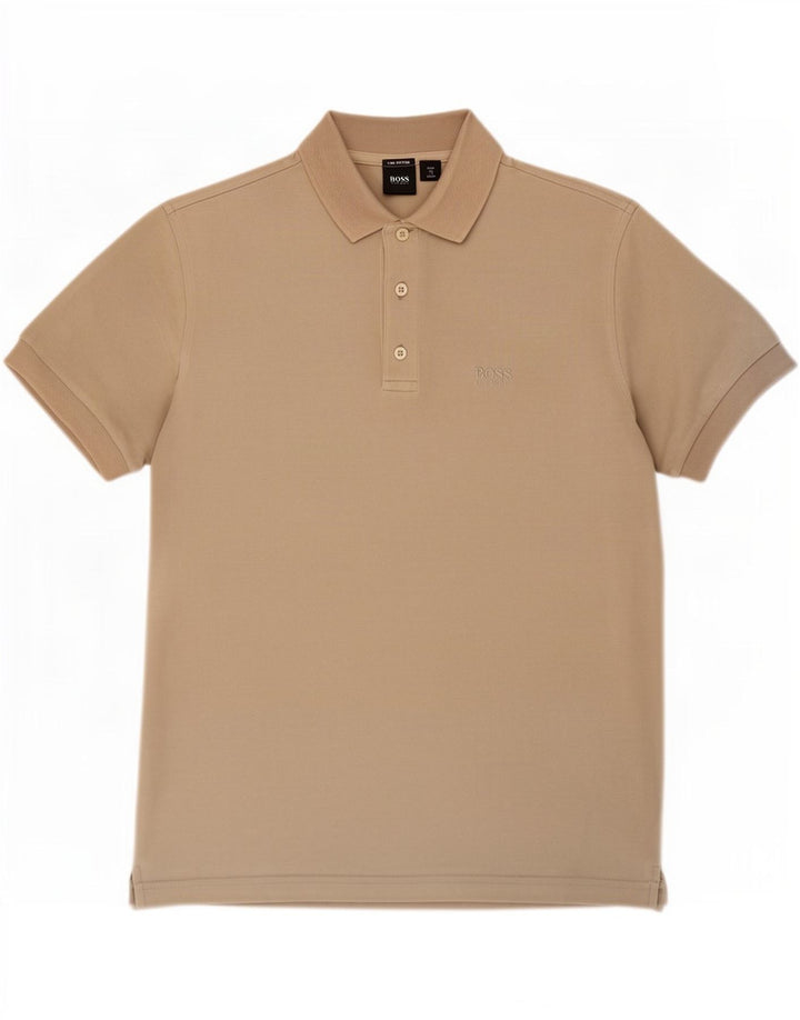 Tricou polo pentru bărbați Hugo Boss, bumbac, bej mic