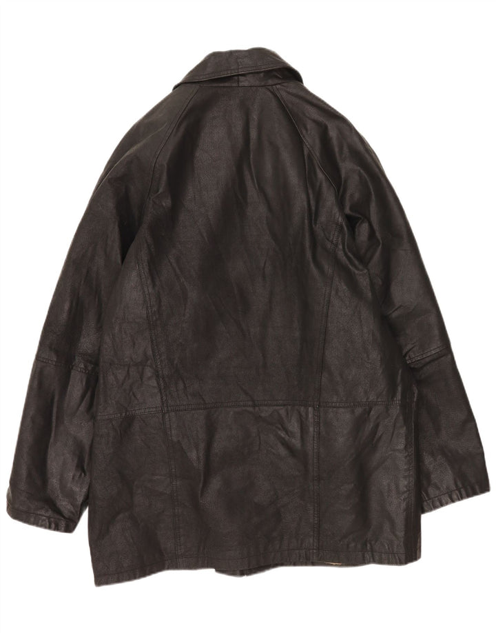 Giulia Galanti Jachetă de piele pentru bărbați Duffle UK 40, mare, neagră