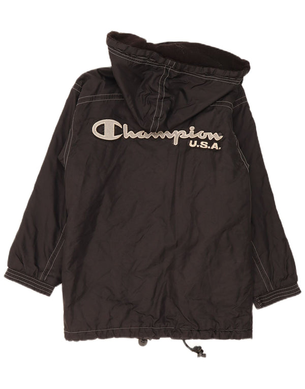 Champion Boys Graphic Hooded Windbreaker Jacket 11-12 Years Black
