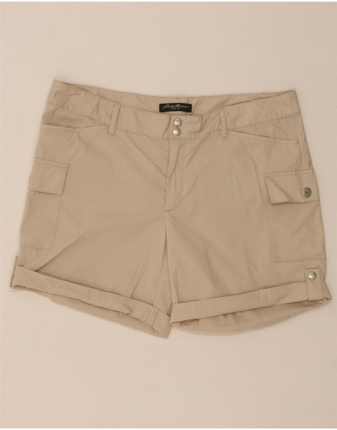 EDDIE BAUER Womens Cargo Shorts US 12 Large W36  Beige Cotton Vintage Eddie Bauer and Second-Hand Eddie Bauer from Messina Hembry 