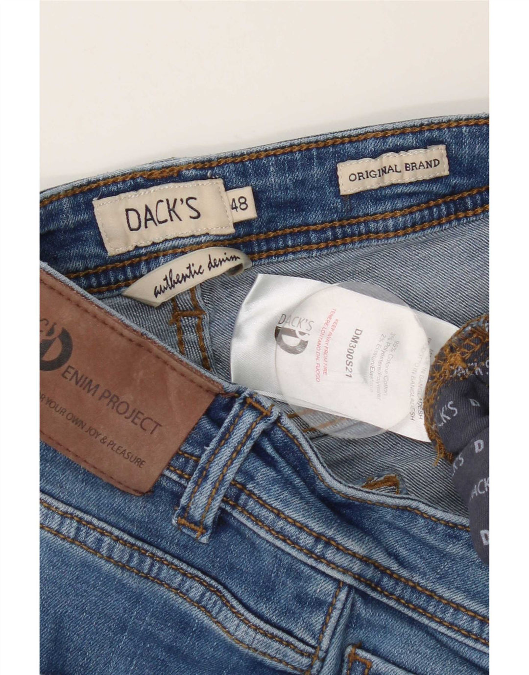 Blugi subțiri pentru bărbați Dack's IT 48 Medium L32 L27 Bumbac albastru