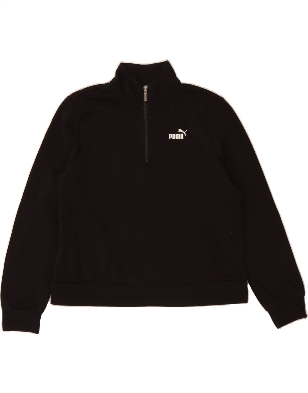PUMA Womens Zip Neck Sweatshirt Jumper UK 18 XL Black Vintage Puma and Second-Hand Puma from Messina Hembry 