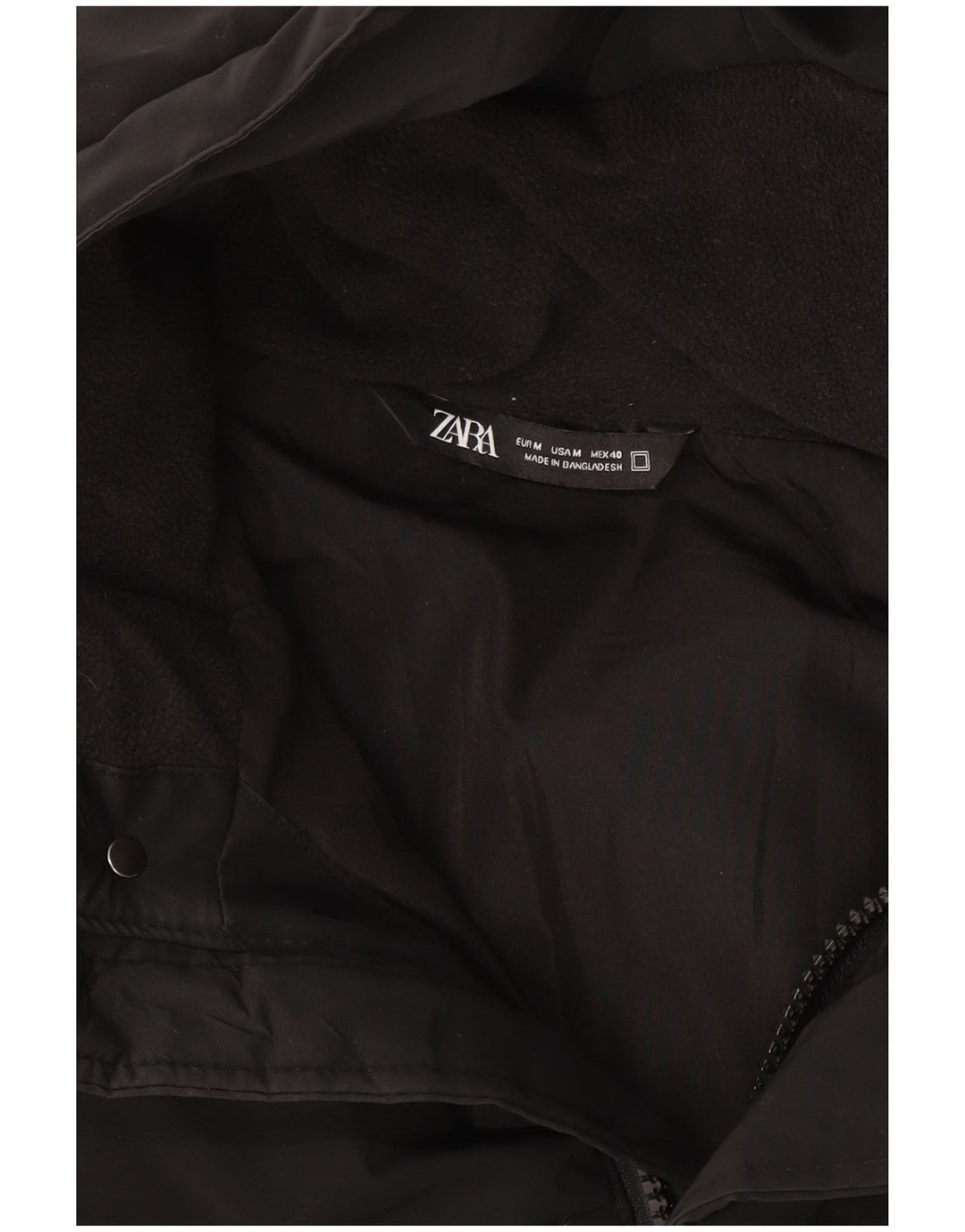 Palton căptușit cu glugă pentru bărbați Zara UK 38 Medium Black