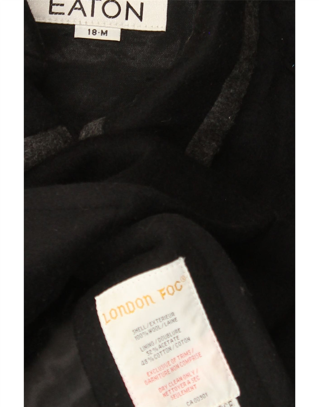 LONDON FOG Palton pentru femei US 18 2XL Lână neagră