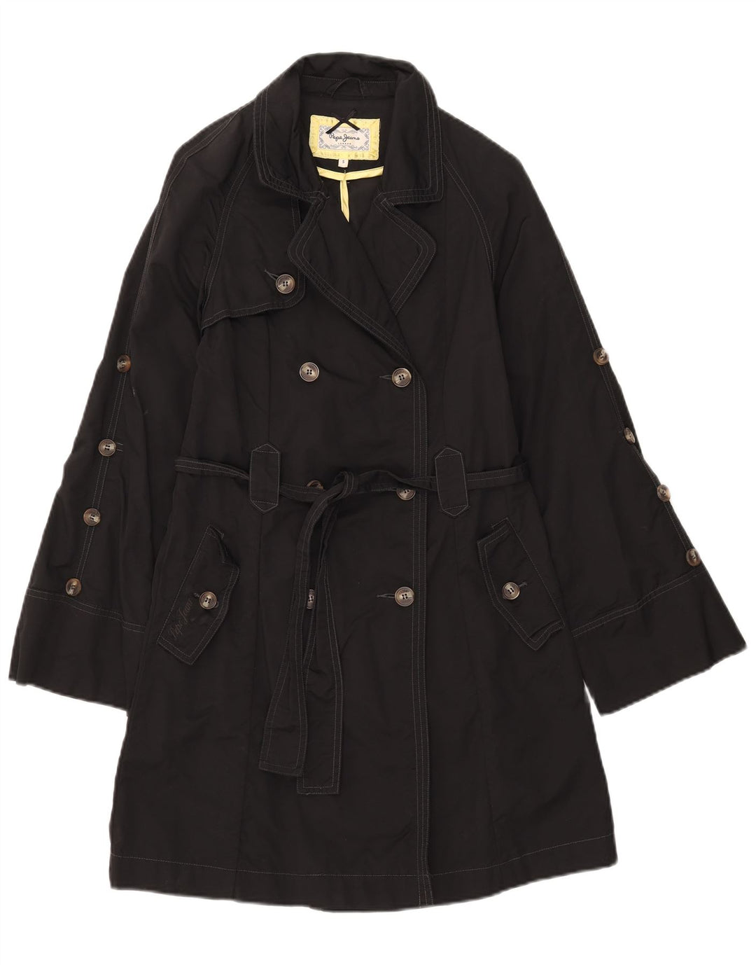 Trenci pentru femei PEPE Jeans UK 10 Bumbac negru mic