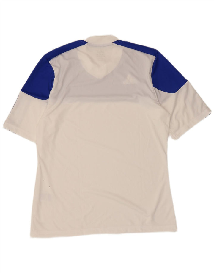 Tricou Adidas Climalite pentru bărbați Top Mediu Alb Poliester Colorblock