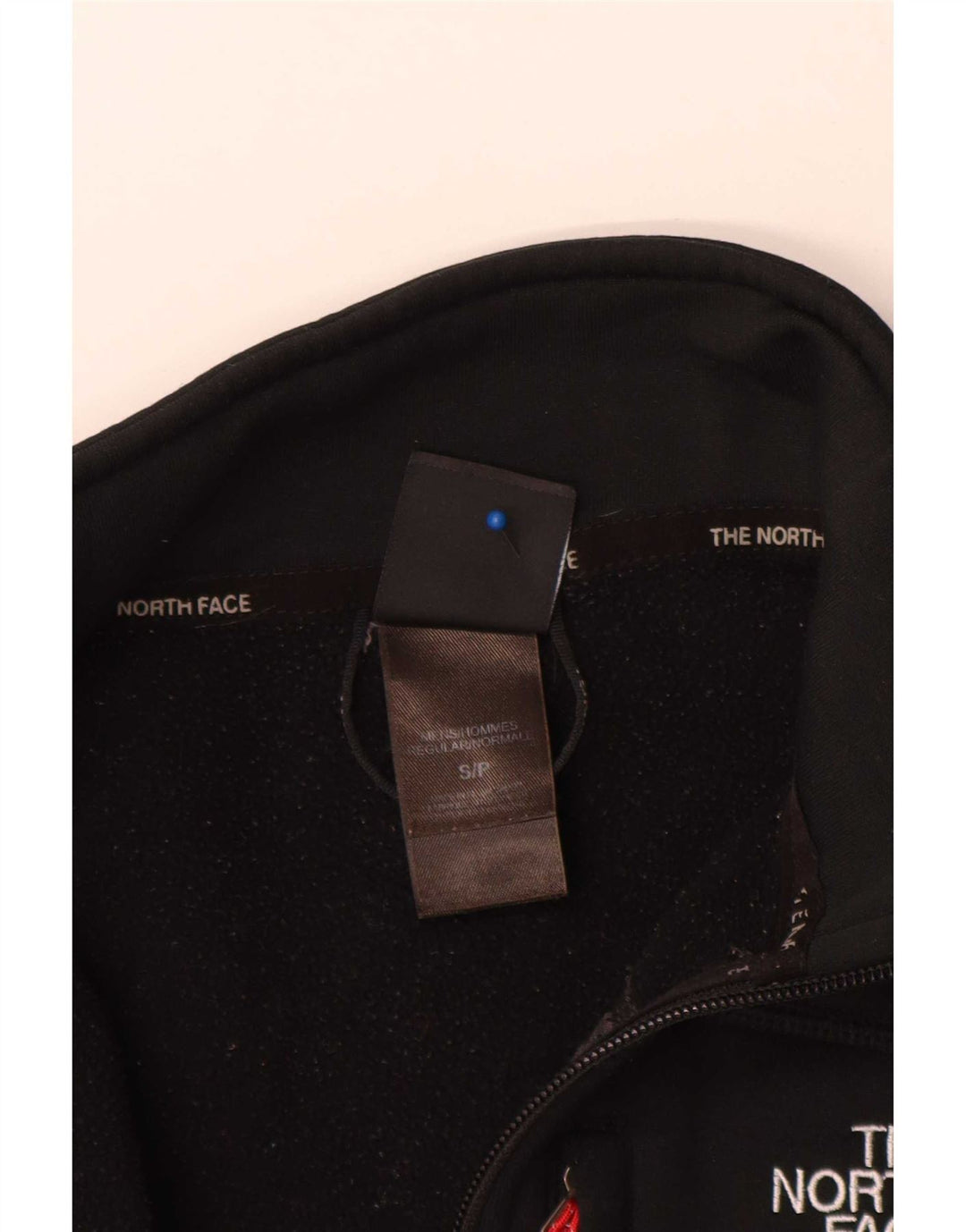 Pulover pentru bărbați The North Face, cu fermoar și gât, poliester negru mic