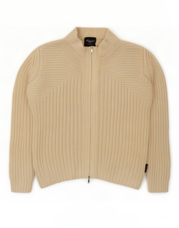 AUSTRALIAN L'ALPINA Pulover cardigan cu fermoar complet pentru bărbați IT 46 Small Off White