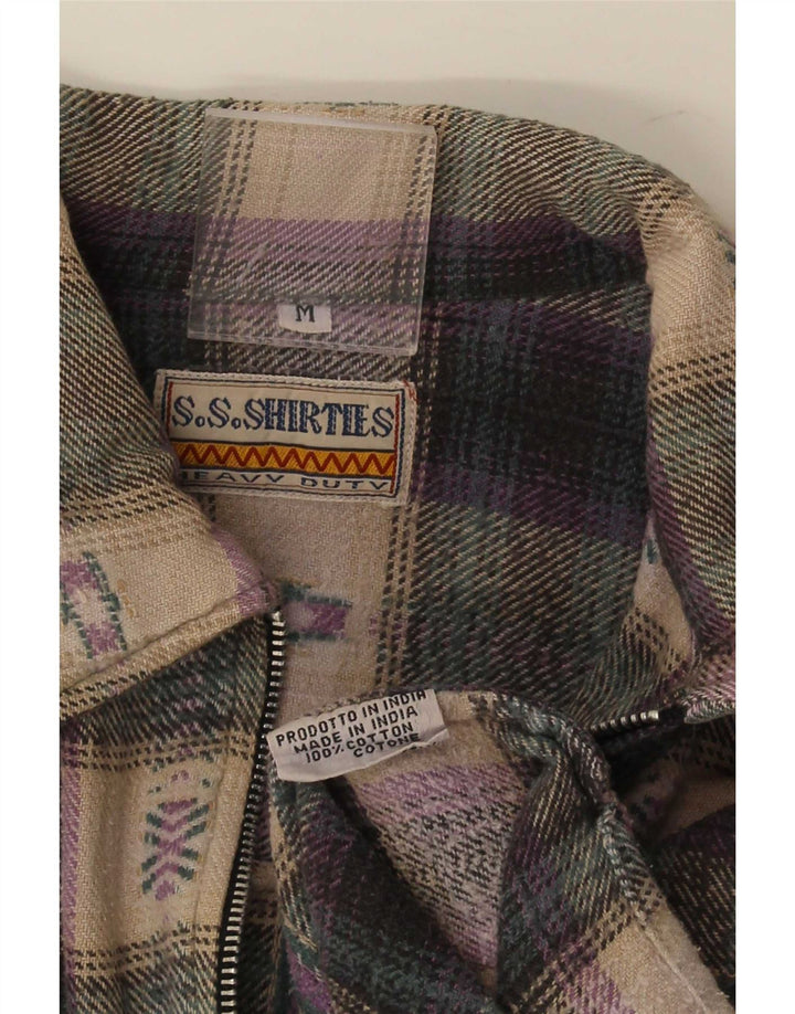 Cămașă S.S.Shirties pentru bărbați, cu tăiere largă, din flanel, în carouri medii, multicolore