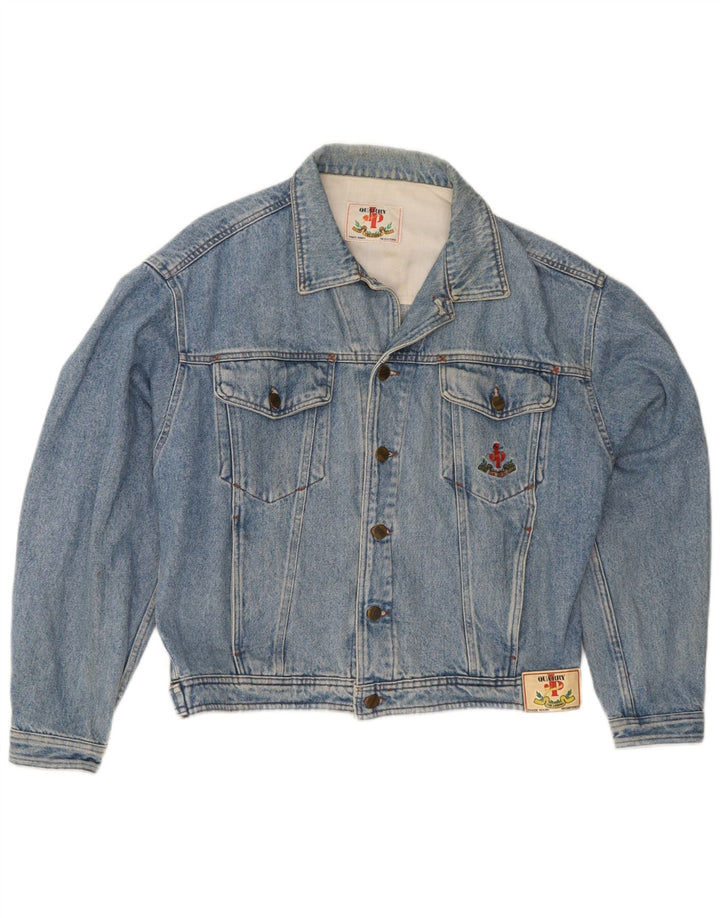 Jachetă de denim grafică Quarry pentru bărbați UK 38, bumbac albastru mediu