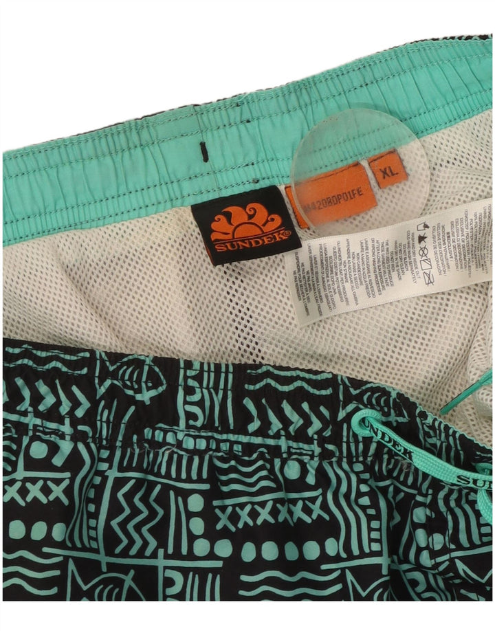 Sundek Pantaloni scurți de înot pentru bărbați XL poliester geometric negru