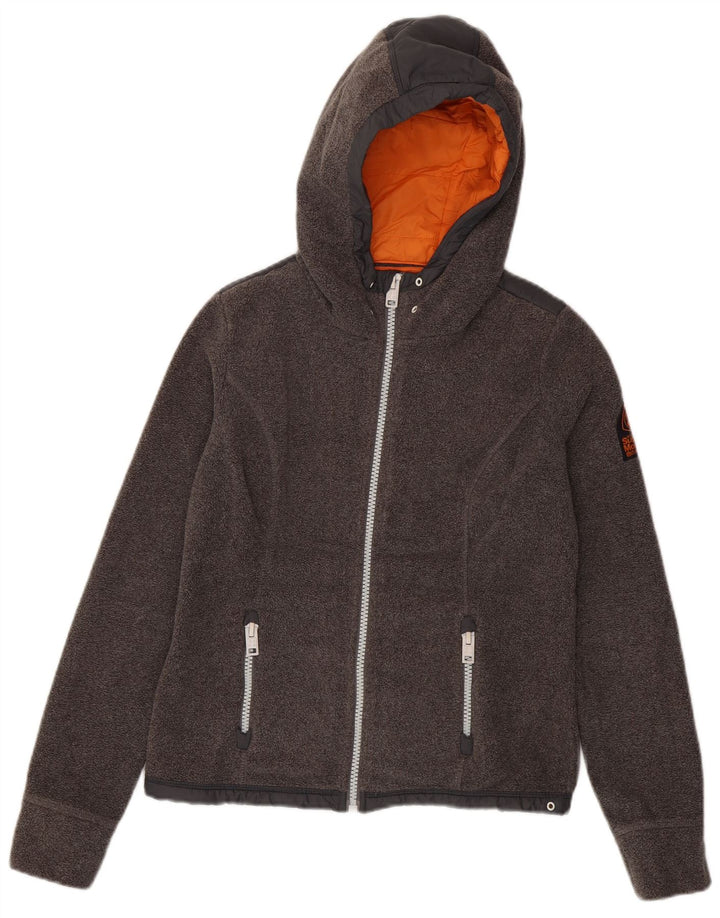 SUPERDRY Jachetă pentru drumeții cu glugă pentru femei UK 10 Poliester gri mic