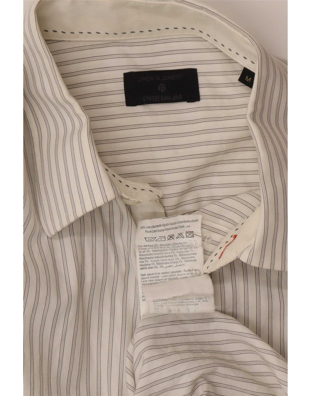 Cămașă Jack & Jones pentru bărbați, bumbac alb mediu cu dungi