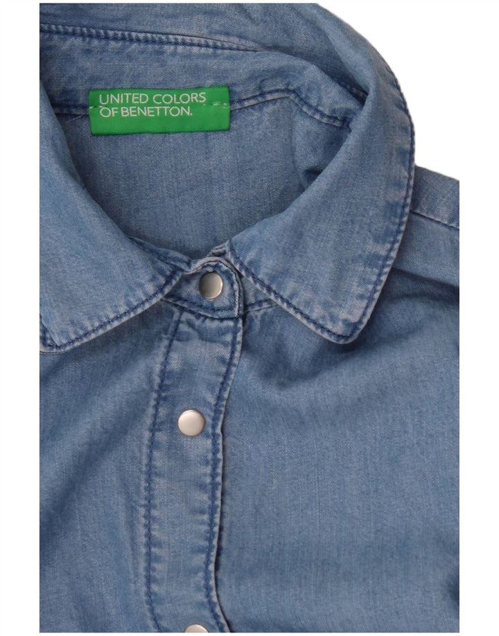 Cămașă cu mânecă scurtă pentru femei BENETTON UK 14 Medium Blue