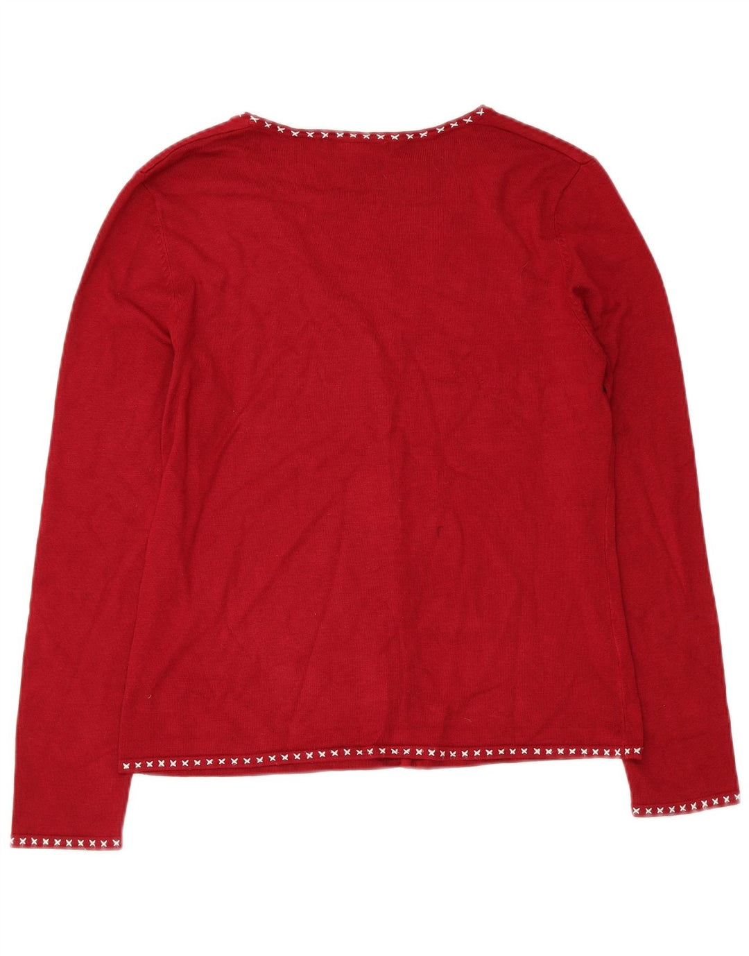 LAURA ASHLEY Pulover cardigan pentru femei UK 14 Medium Red Viscose