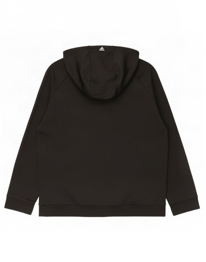 Pulover cu glugă grafic pentru bărbați Adidas XL, poliester negru