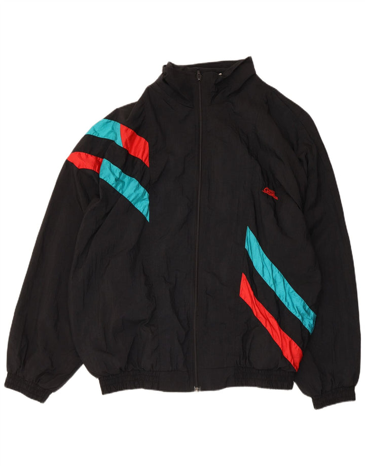 Trening pentru bărbați Vintage Top Jachetă XL Nylon cu dungi negre