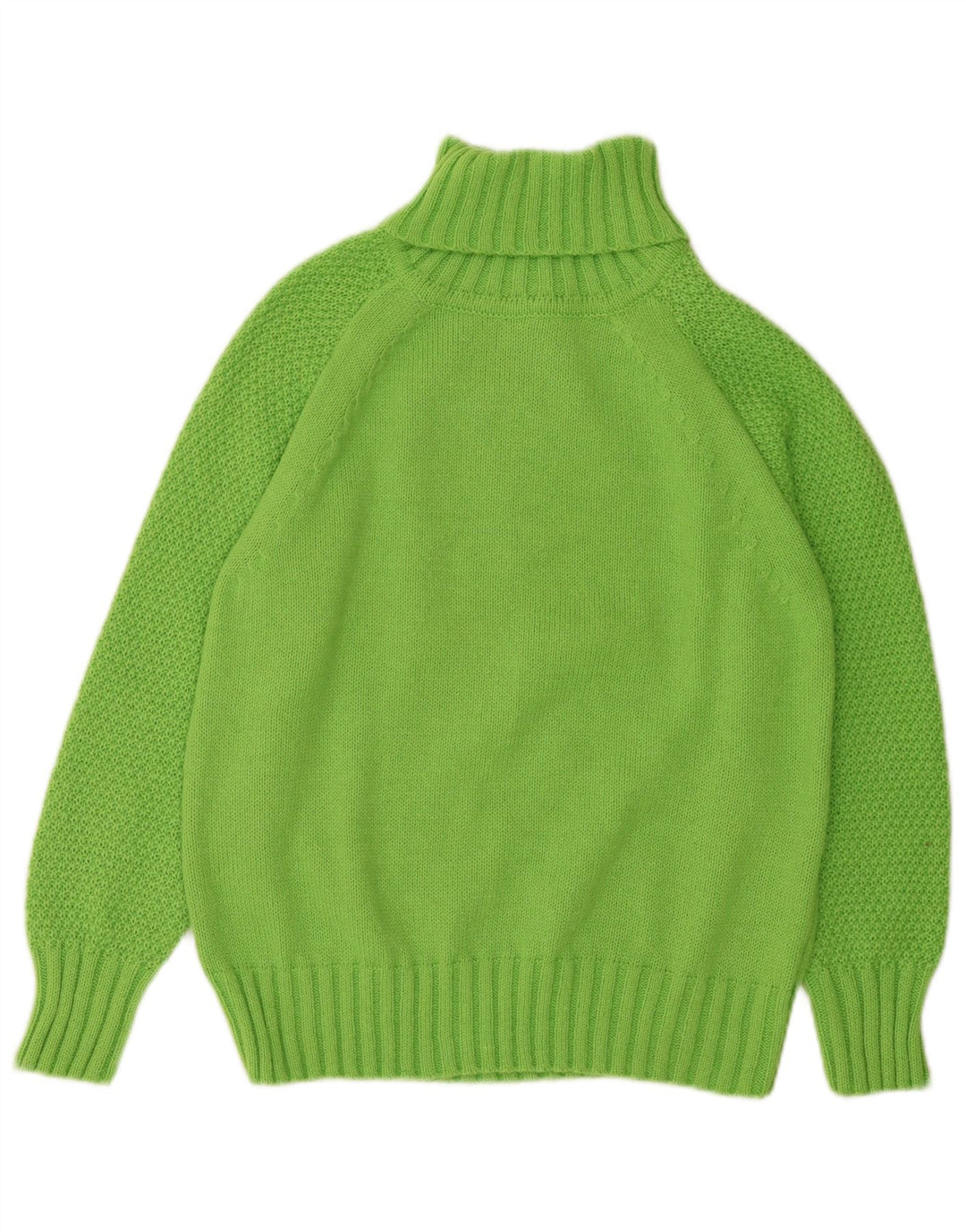 Pulover vintage pentru femei cu gât rulat supradimensionat UK 10 Small Green