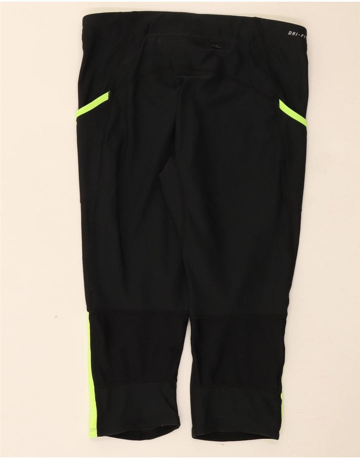 Leggings capri Nike Dri Fit pentru femei UK 12 Medium Black Colorblock Poliester