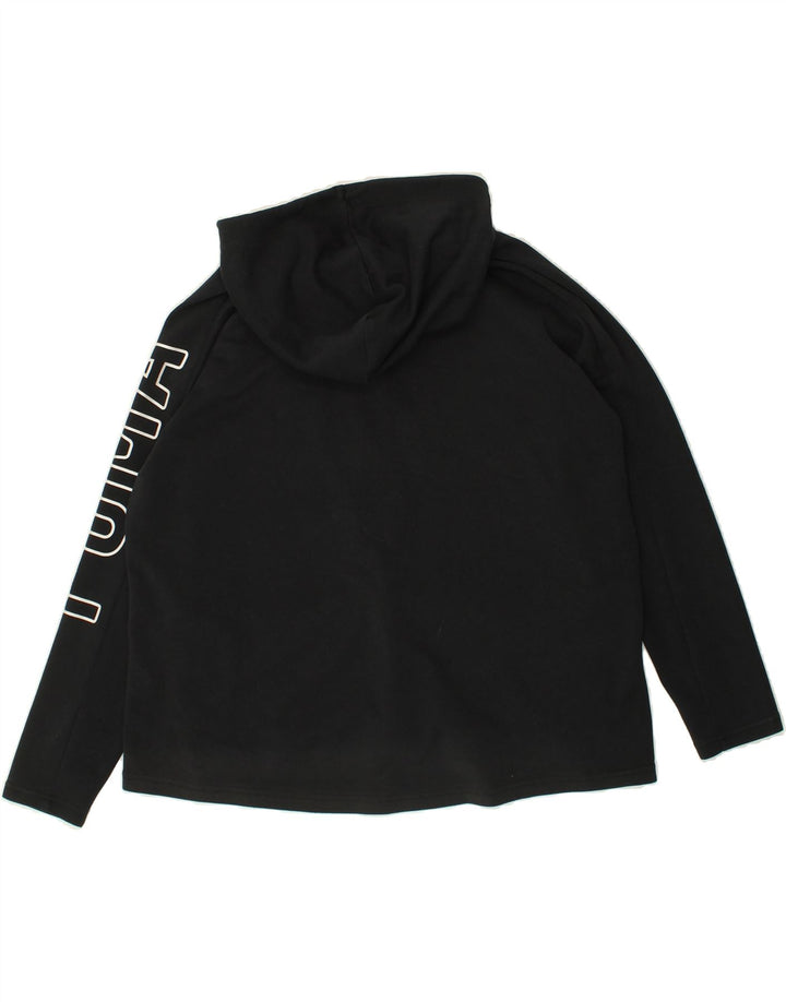 PUMA Womens Oversized Graphic Zip Hoodie Sweater UK 8 Small Black | Vintage Puma | Thrift | Second-Hand Puma | Used Clothing | Messina Hembry 