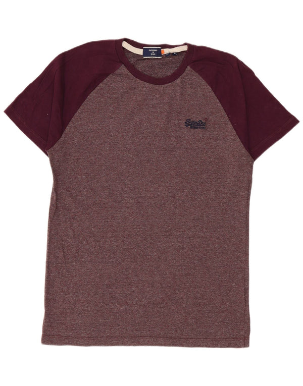 Tricou pentru bărbați Superdry Top Medium Burgundy Pete Bumbac