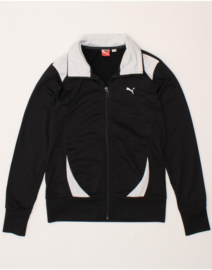 PUMA Womens Tracksuit Top Jacket UK 12 Medium  Black Colourblock Polyester Vintage Puma and Second-Hand Puma from Messina Hembry 