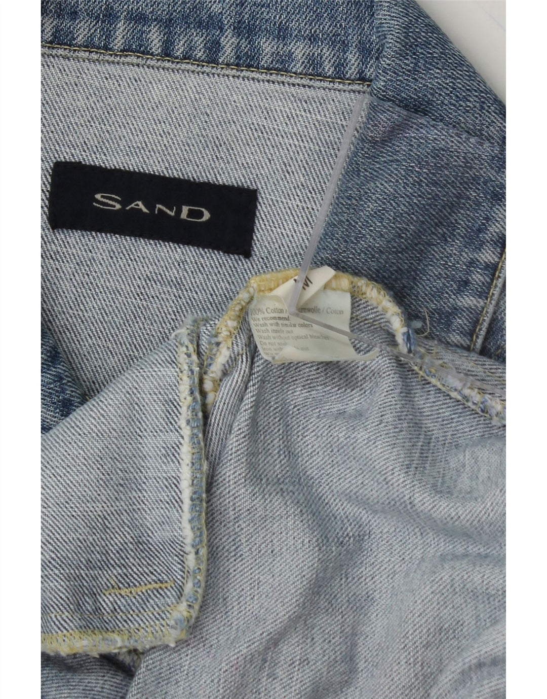 SAND Mens Denim Jacket UK 38 Medium Blue Cotton Vintage Sand and Second-Hand Sand from Messina Hembry 