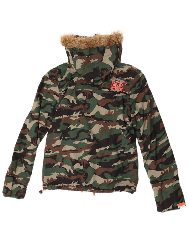Jachetă Windbreaker Superdry pentru femei, UK 10, camuflaj verde mic