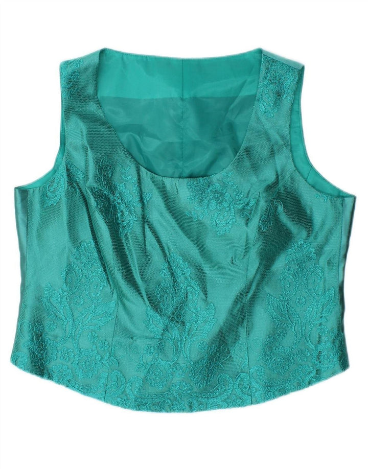 VINTAGE Womens Front Tie 3 Piece Set IT 44 Medium W32  Green Silk