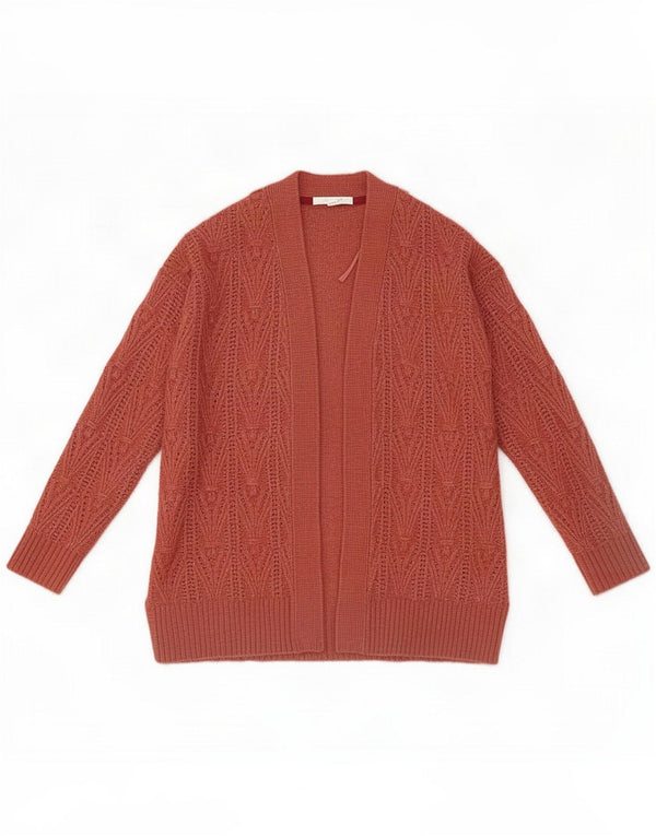 White Stuff Pulover cardigan deschis supradimensionat pentru femei UK 8 Small Pink Flecked