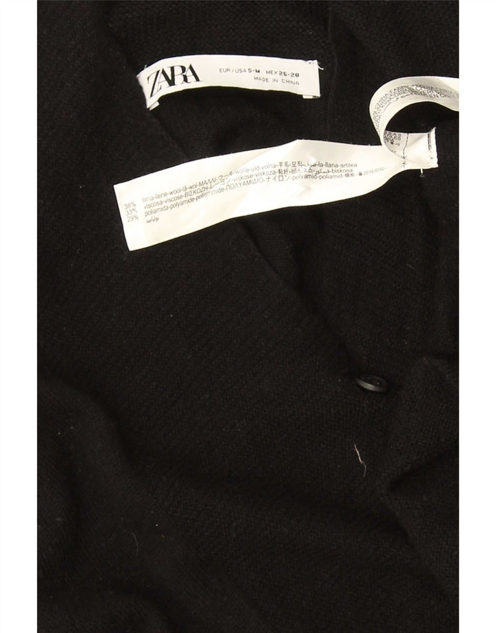 Pulover cardigan supradimensionat pentru femei Zara UK 10 Lână neagră mică