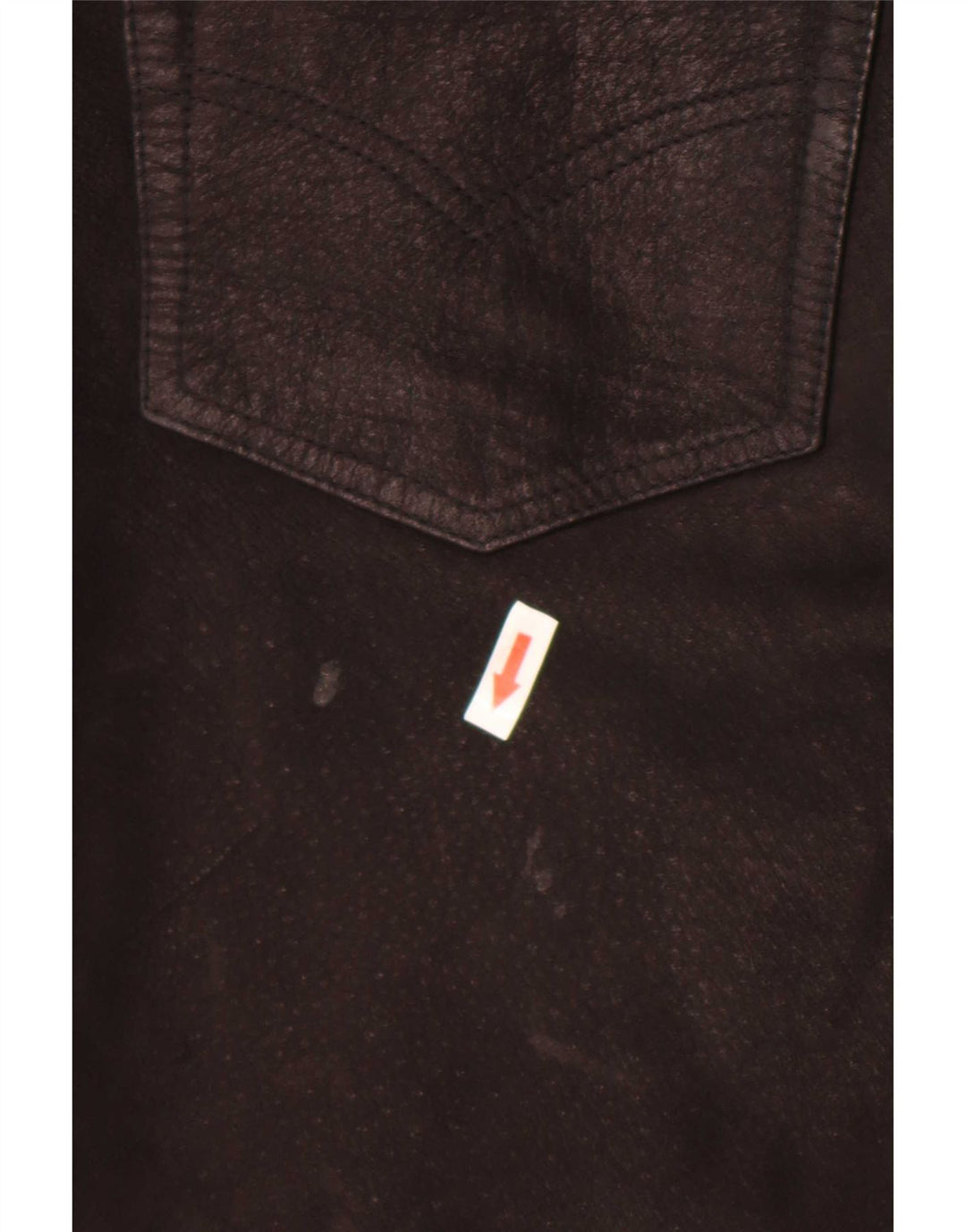 Pantaloni drepți din piele vintage pentru bărbați W30 L32 negri