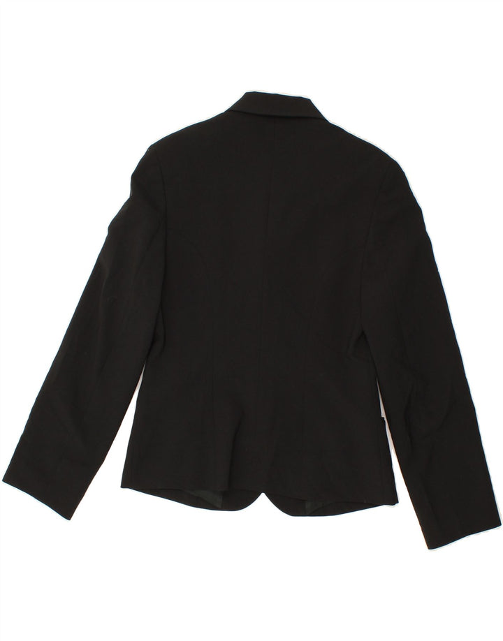 SISLEY Womens 3 Button Blazer Jacket IT 44 Medium Black Polyester Vintage Sisley and Second-Hand Sisley from Messina Hembry 