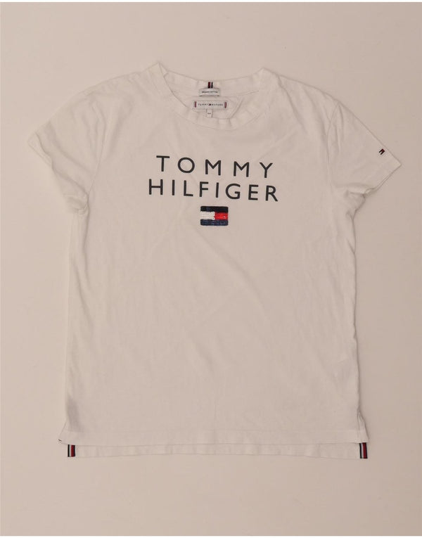 TOMMY HILFIGER Tricou Grafic Băieți Top 13-14 Ani Bumbac Alb