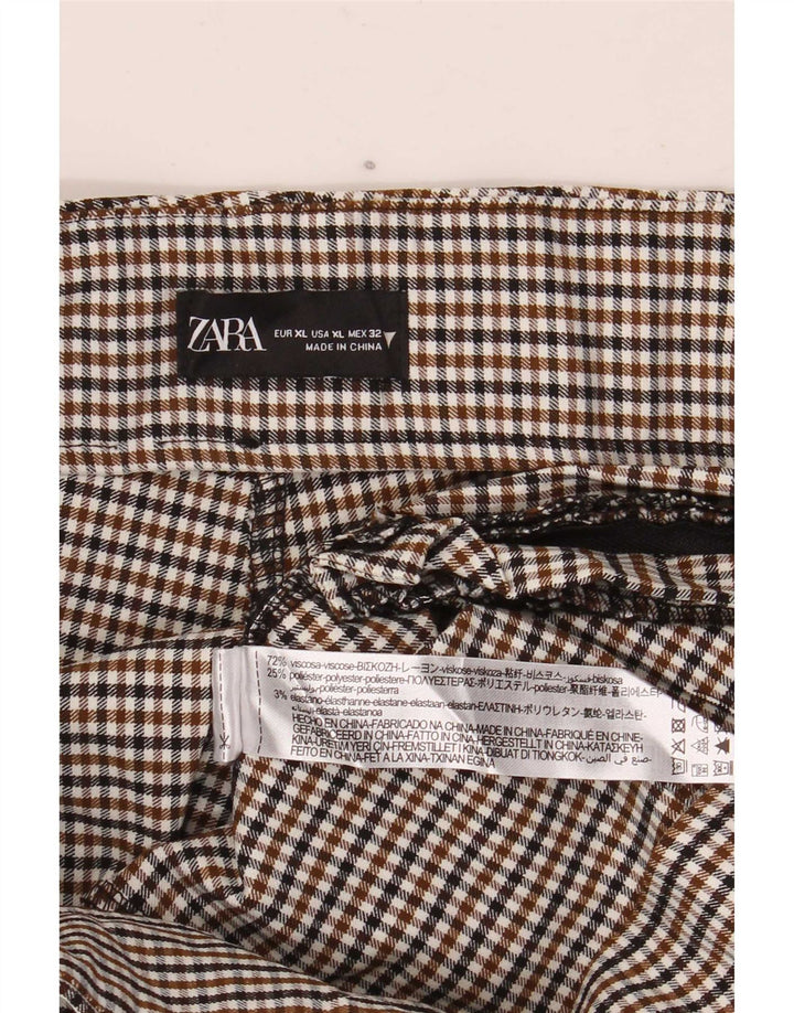 Leggings pentru femei Zara Marea Britanie 18 XL maro din viscoză cu picior de gală