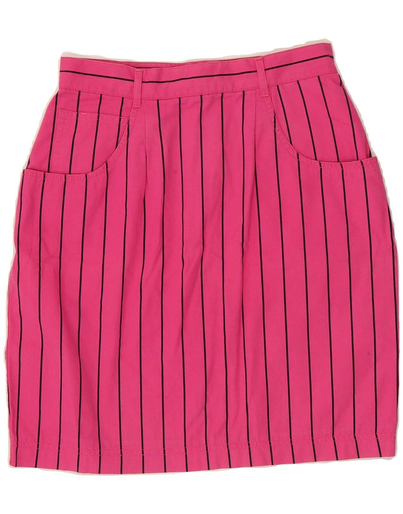 MEXX Womens Pencil Skirt IT 40 Small W27  Pink Striped Cotton Vintage Mexx and Second-Hand Mexx from Messina Hembry 