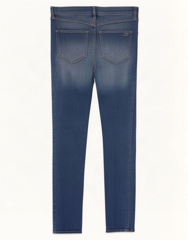 Blugi skinny Hollister pentru femei cu talie înaltă cu jambiere US 7 Medium W28 L27 Albastru