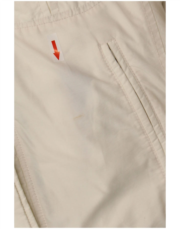 Palton căptușit cu glugă pentru femei Playlife UK 14 bumbac alb mediu