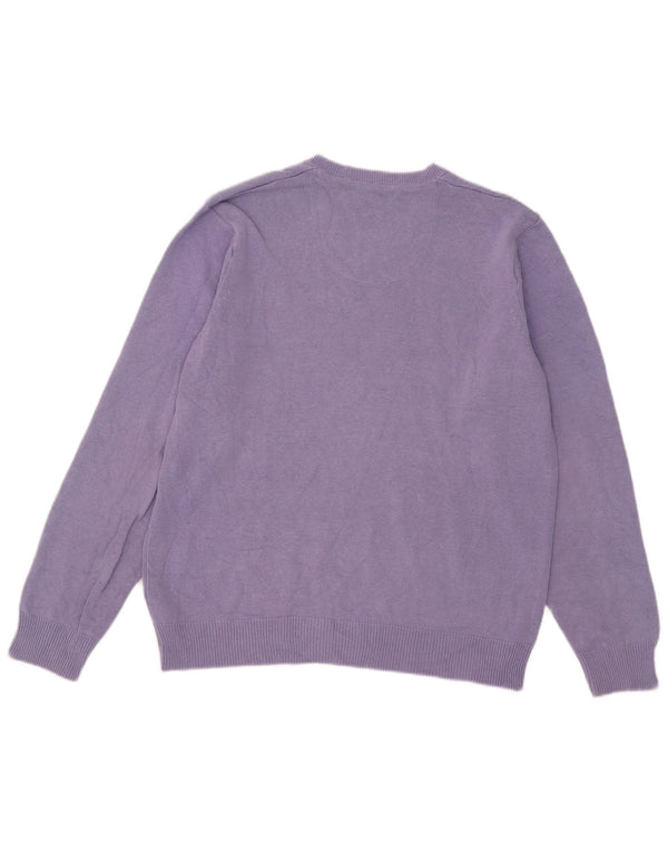 Pulover cu decolteu în V Blue Harbour pentru bărbați Marks & Spencer, violet mediu