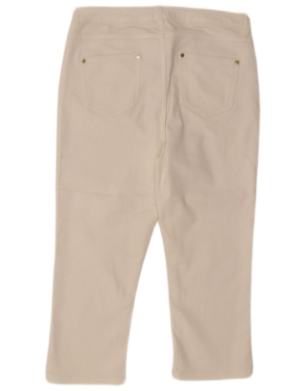 Marks & Spencer Pantaloni tăiați Per Una pentru femei UK 14 Large W32 L21 White